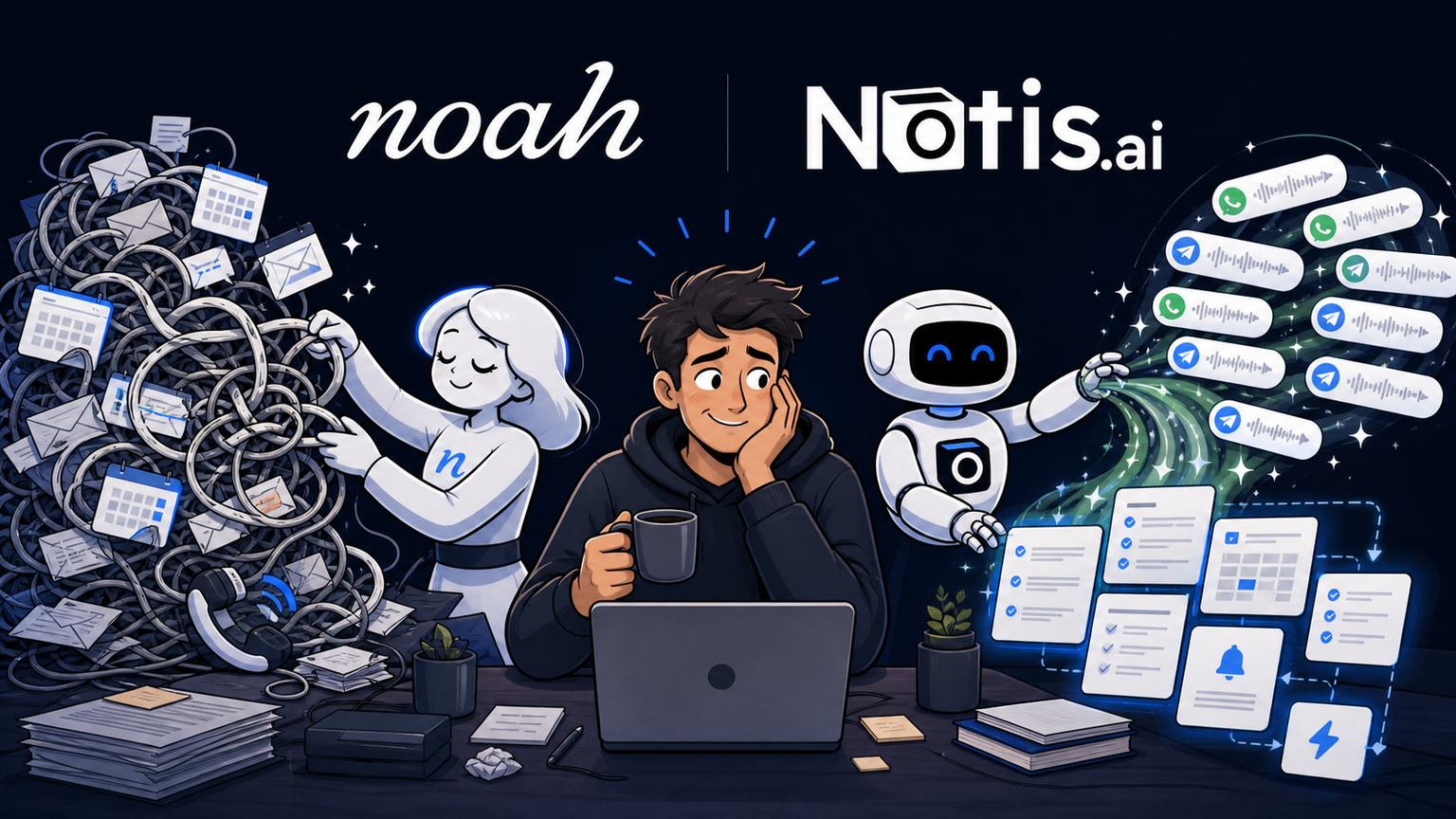 Notis vs. Noah AI: Voice-to-Notion AI intern vs. executive scheduling assistant