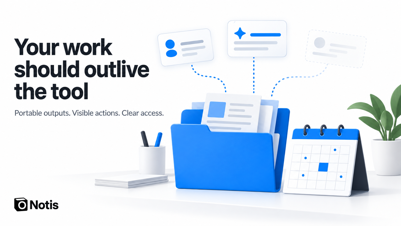 Documents and a calendar remain accessible when an assistant changes.